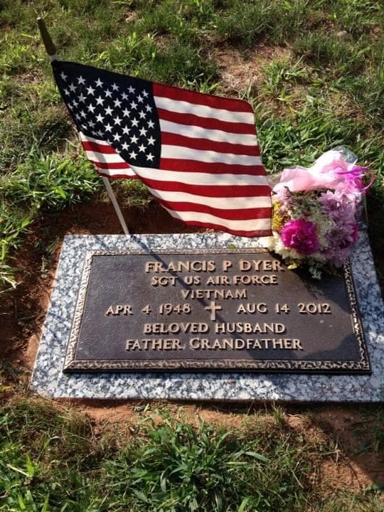 Gravestone memorial for Audra’s father